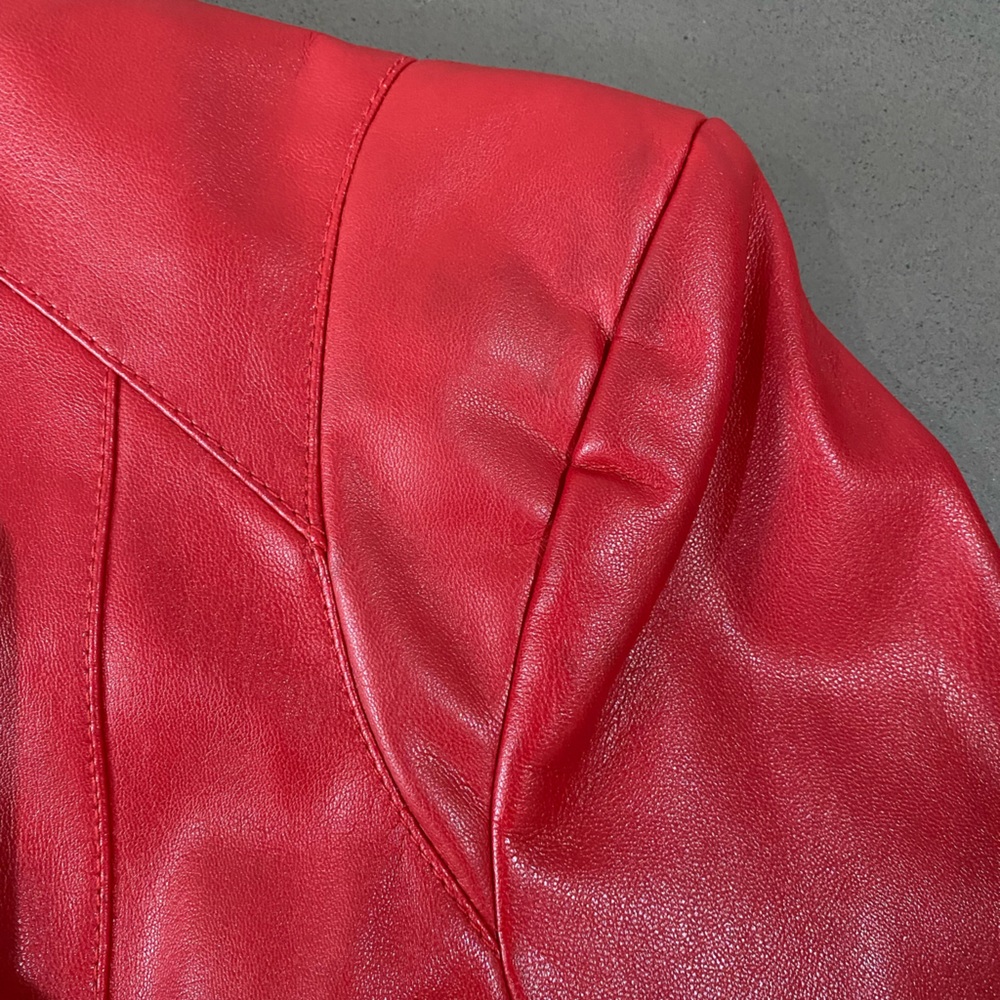 Zara Faux Leather Jacket in Red - Picture 5 of 6